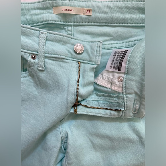 levis 711 skinny 27 turquoise blue jeans womens levi strauss - Picture 15 of 16